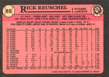 1989 O-Pee-Chee #65 Rick Reuschel Back