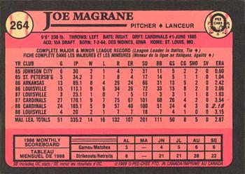 1989 O-Pee-Chee #264 Joe Magrane Back