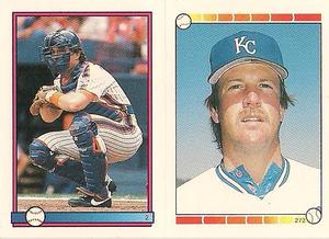 1989 O-Pee-Chee Stickers #2 / 272 Gary Carter / Steve Farr Front