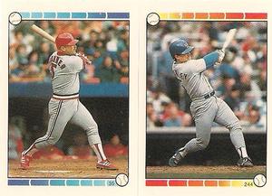 1989 O-Pee-Chee Stickers #35 / 244 Bob Horner / Mike Stanley Front