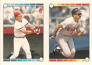 1989 O-Pee-Chee Stickers #135 / 300 Bo Diaz / Fred Manrique Front
