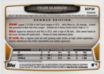 2013 Bowman Chrome - Prospects X-Fractors #BCP134 Tyler Glasnow Back