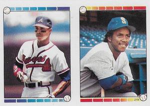 1989 Topps Stickers #30 / 219 Albert Hall / Mickey Brantley Front