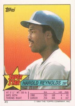1989 Topps Stickers - Super Star Backs #5 Harold Reynolds Front
