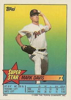 1989 Topps Stickers - Super Star Backs #64 Mark Davis Front