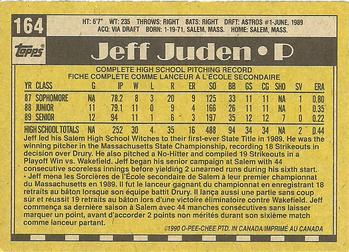 1990 O-Pee-Chee #164 Jeff Juden Back