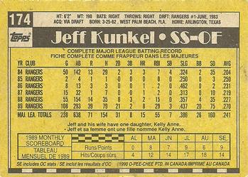 1990 O-Pee-Chee #174 Jeff Kunkel Back