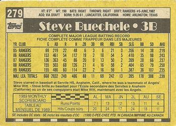 1990 O-Pee-Chee #279 Steve Buechele Back