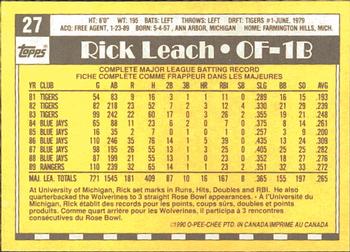 1990 O-Pee-Chee #27 Rick Leach Back
