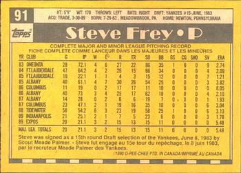 1990 O-Pee-Chee #91 Steve Frey Back