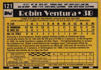 1990 O-Pee-Chee #121 Robin Ventura Back