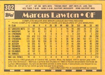 1990 O-Pee-Chee #302 Marcus Lawton Back