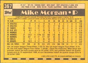 1990 O-Pee-Chee #367 Mike Morgan Back