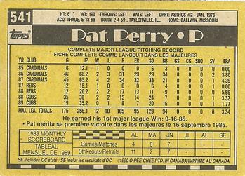 1990 O-Pee-Chee #541 Pat Perry Back