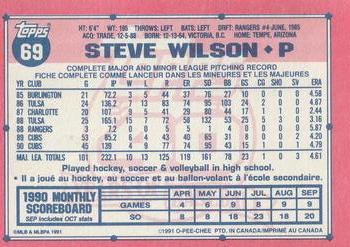 1991 O-Pee-Chee #69 Steve Wilson Back