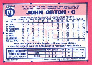 1991 O-Pee-Chee #176 John Orton Back
