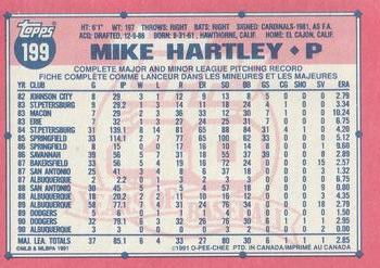 1991 O-Pee-Chee #199 Mike Hartley Back