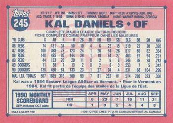 1991 O-Pee-Chee #245 Kal Daniels Back