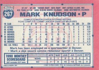 1991 O-Pee-Chee #267 Mark Knudson Back