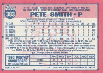 1991 O-Pee-Chee #383 Pete Smith Back