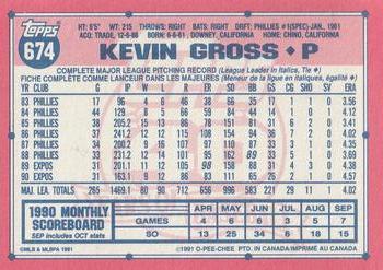 1991 O-Pee-Chee #674 Kevin Gross Back