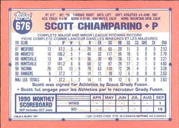 1991 O-Pee-Chee #676 Scott Chiamparino Back