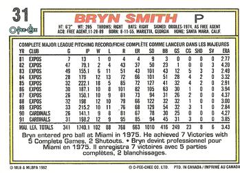 1992 O-Pee-Chee #31 Bryn Smith Back