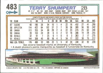 1992 O-Pee-Chee #483 Terry Shumpert Back
