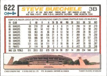 1992 O-Pee-Chee #622 Steve Buechele Back
