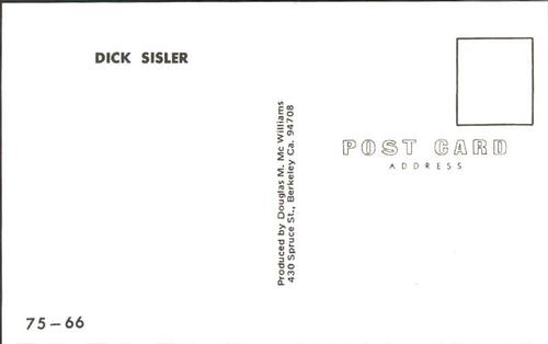 1975 Doug McWilliams Postcards #75-66 Dick Sisler Back