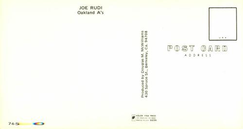 1974 Doug McWilliams Postcards #74-50 Joe Rudi Back