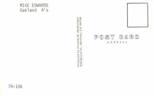 1979 Doug McWilliams Postcards #79-106 Mike Edwards Back