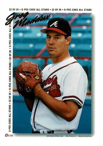 1994 O-Pee-Chee - All-Stars Gold Foil Exchange 5x7 #22 Greg Maddux Front