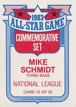 1984 Topps - Glossy All-Stars #15 Mike Schmidt Back