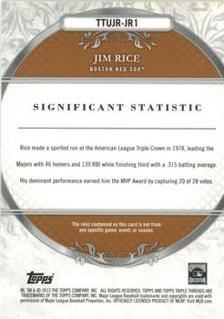 2013 Topps Triple Threads - Unity Relics Sepia #TTUJR-JR1 Jim Rice Back