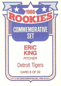 1987 Topps - Glossy Rookies #8 Eric King Back