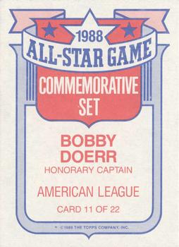 1989 Topps - Glossy All-Stars #11 Bobby Doerr Back