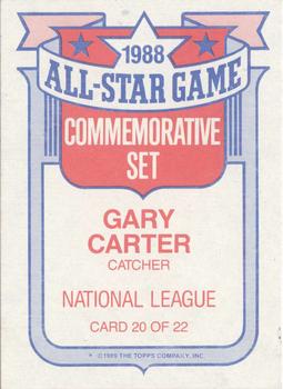1989 Topps - Glossy All-Stars #20 Gary Carter Back