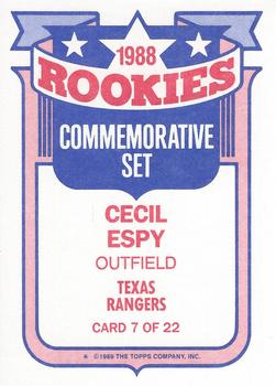 1989 Topps - Glossy Rookies #7 Cecil Espy Back