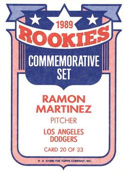 1990 Topps - Glossy Rookies #20 Ramon Martinez Back