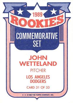1990 Topps - Glossy Rookies #31 John Wetteland Back