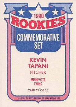 1991 Topps - Glossy Rookies #27 Kevin Tapani Back