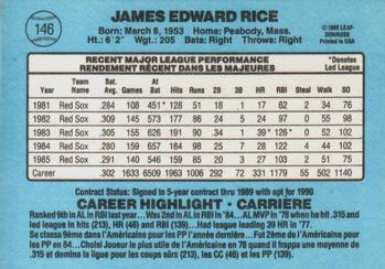 1986 Leaf #146 Jim Rice Back