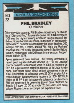 1986 Leaf #22 Phil Bradley Back