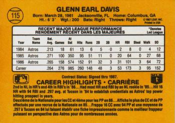 1987 Leaf #115 Glenn Davis Back