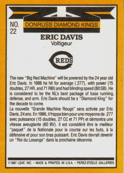 1987 Leaf #22 Eric Davis Back