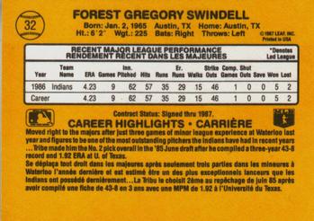 1987 Leaf #32 Greg Swindell Back