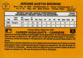 1987 Leaf #41 Jerry Browne Back