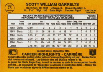 1987 Leaf #75 Scott Garrelts Back
