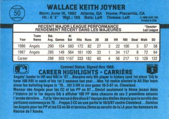 1988 Leaf #50 Wally Joyner Back